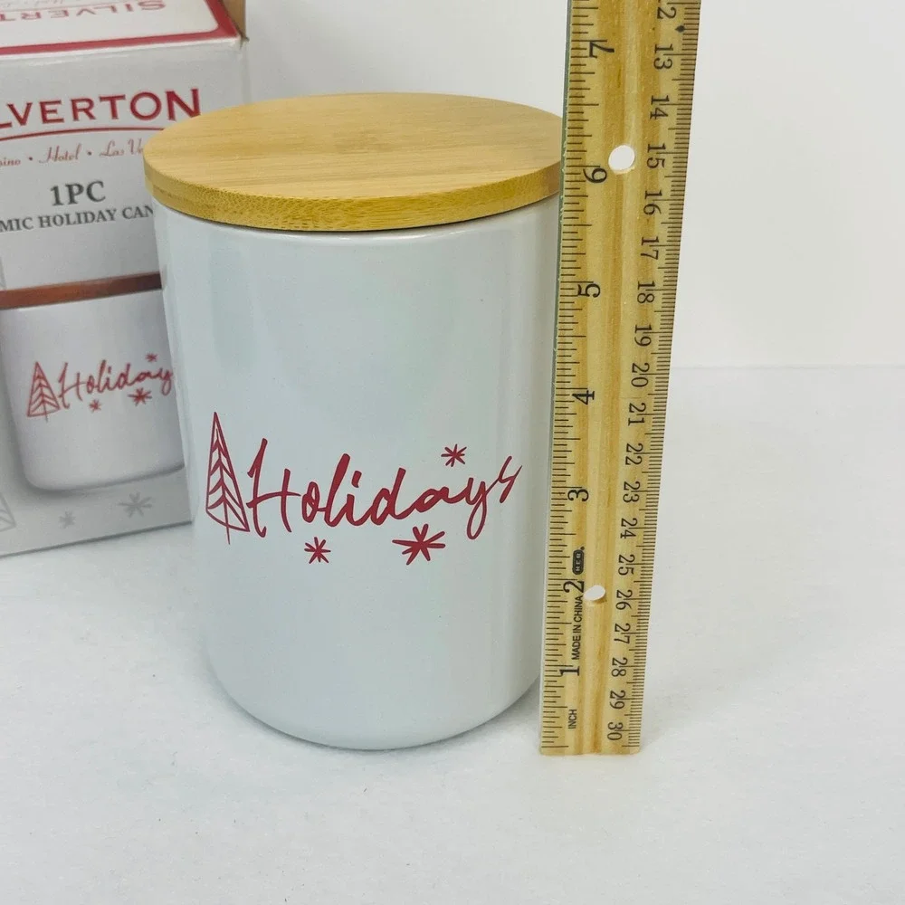 Silverton Casino Hotel Las Vegas Ceramic Holiday Canister White Red Wood Lid